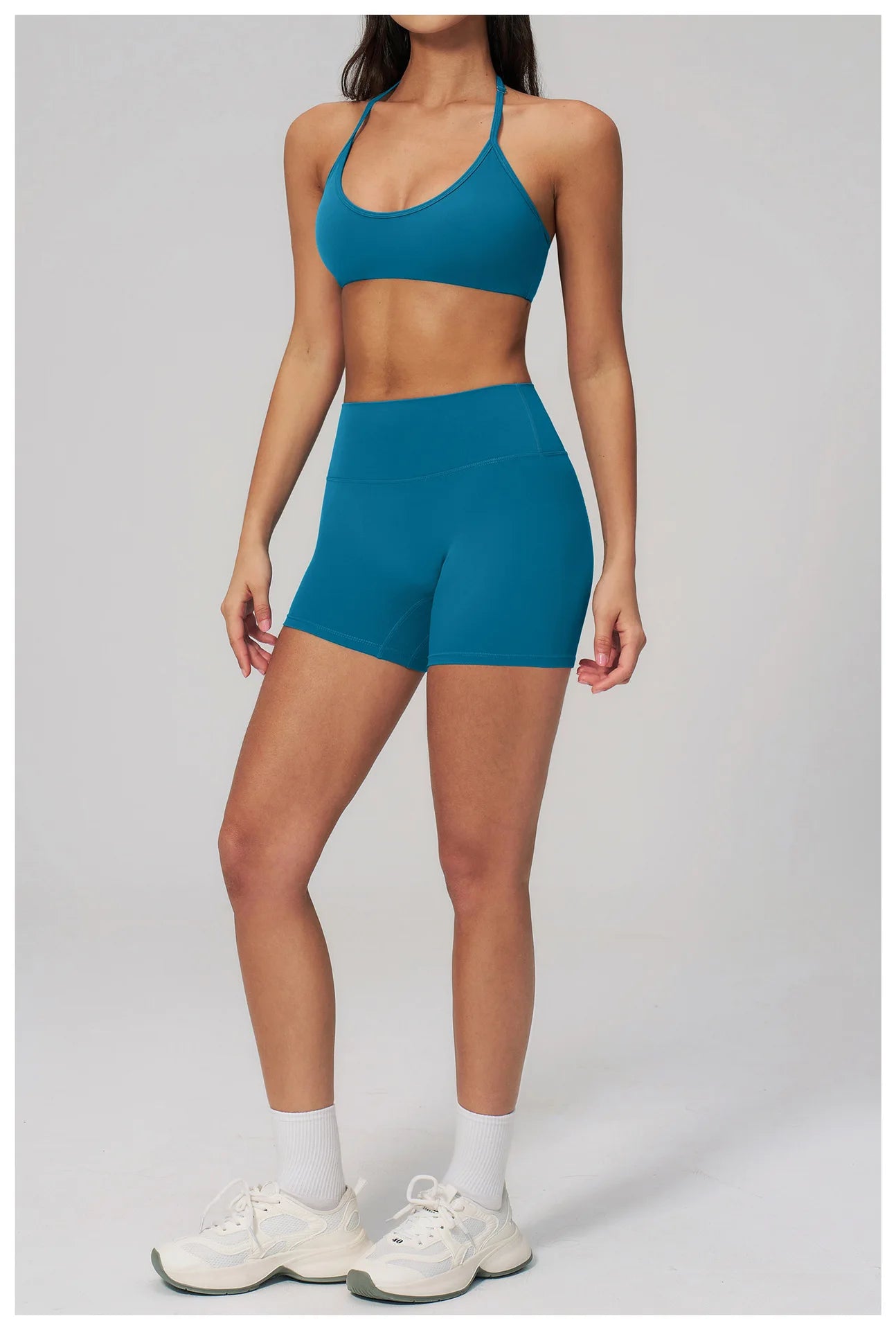 Conjunto de Yoga 2 Peças Feminino: Roupa Esportiva para Pilates, Fitness e Treino de Academia - Top Esportivo e Leggings