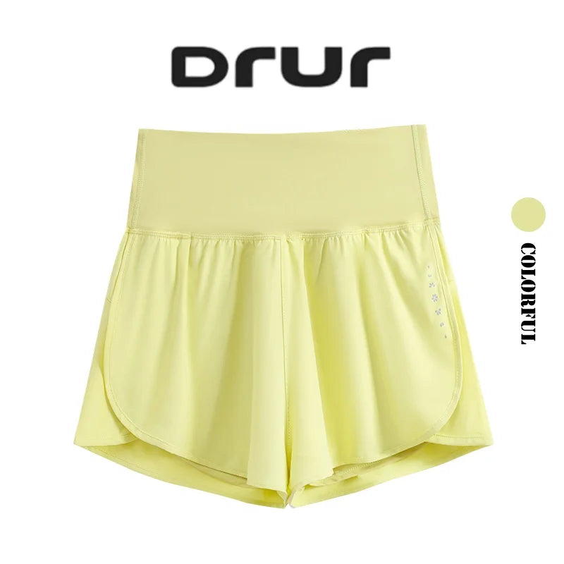 Drur shorts de ciclismo feminino cintura alta secagem rápida yoga shorts mulher verão esportes calças curtas com forro interno roupas de ginásio