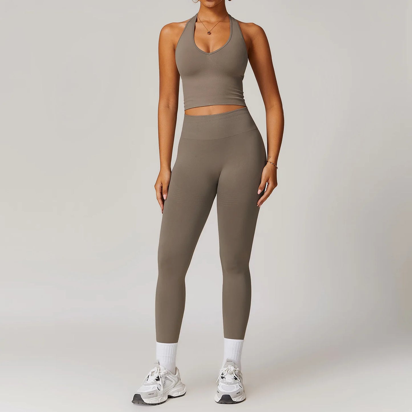 Conjunto de ginástica sem costura roupas de treino 2/3 pçs conjunto de yoga feminino leggings de fitness sutiã esportivo atlético manga longa terno de yoga
