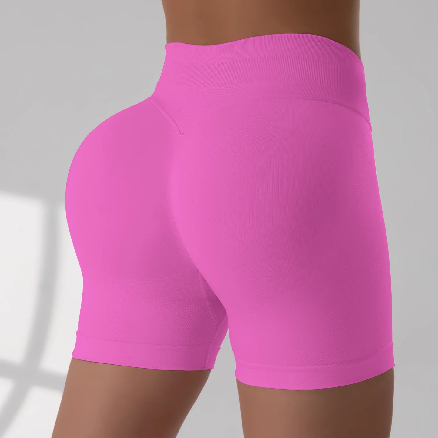 Shorts de Academia Feminino Verão Sem Costura Sexy para Fitness e Esportes, Cintura Baixa para Academia