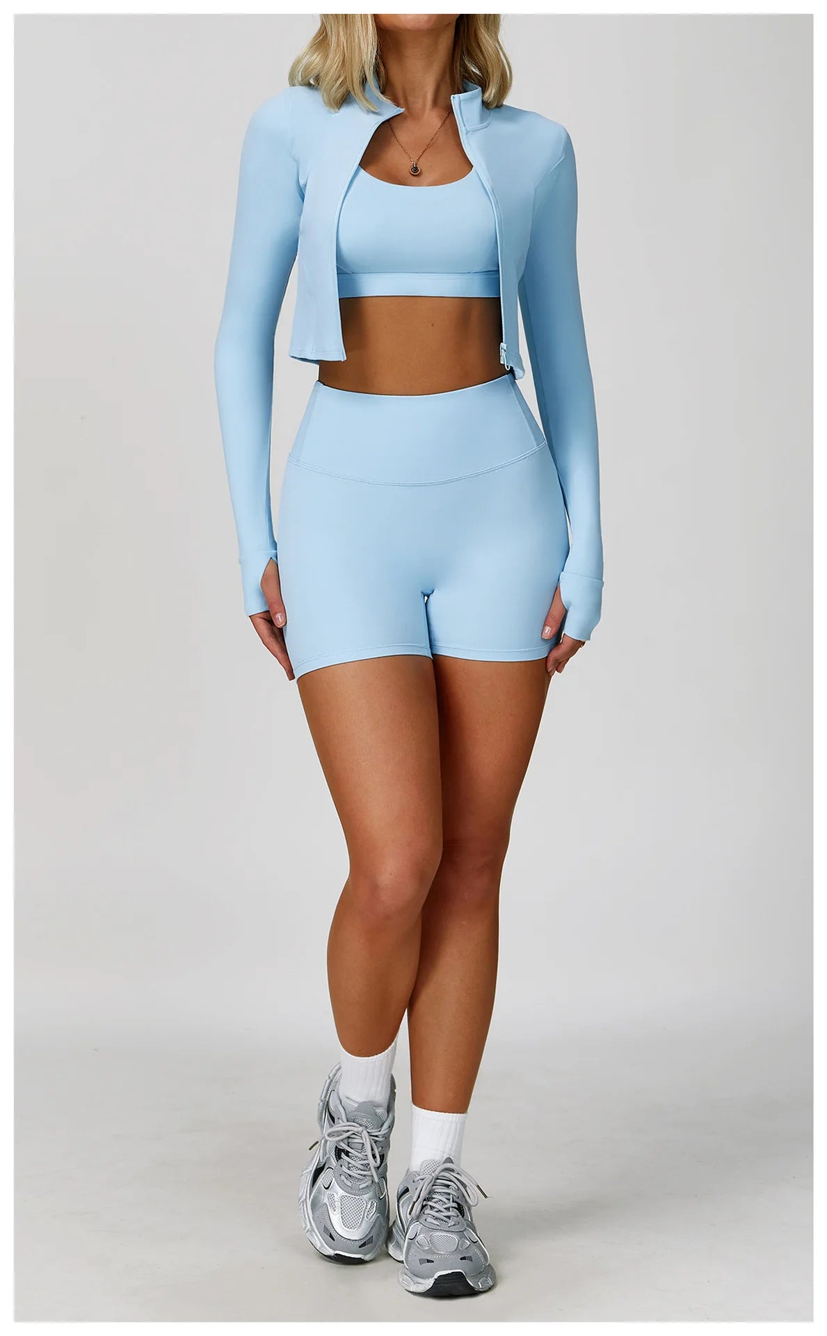 3 pçs conjunto de yoga roupas de ginásio 2 pçs roupas esportivas femininas ternos de yoga conjunto de fitness treino feminino jaqueta esportiva manga longa ginásio legging
