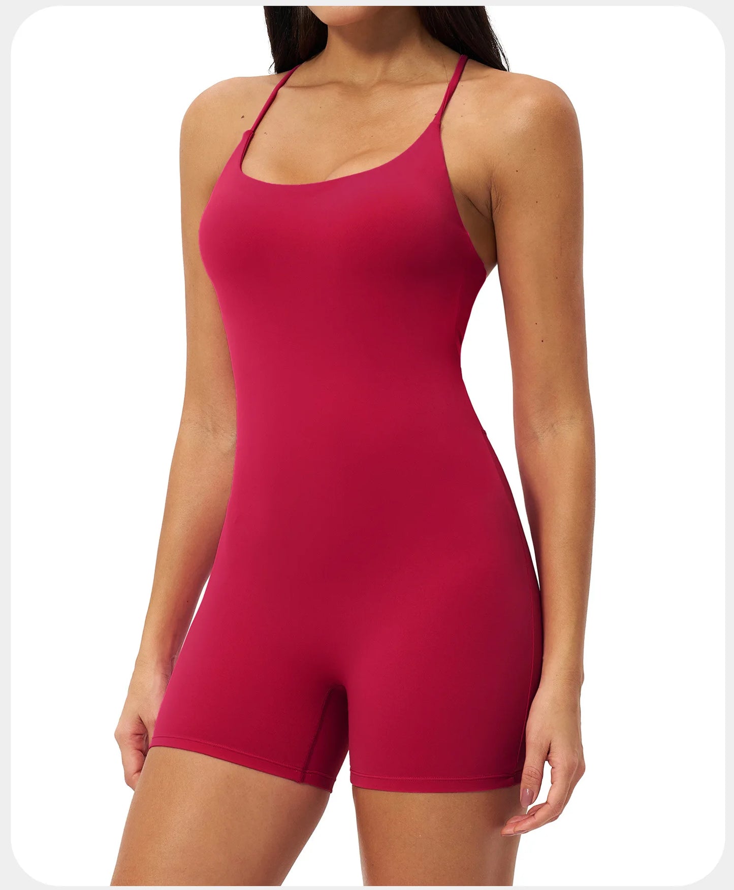 Macacão de Yoga Feminino com Alças Cruzadas nas Costas, Roupas de Treino para Mulheres, Bodysuits Esportivos de Uma Peça