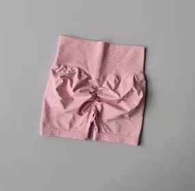 Pêssego hip levantamento esportes shorts feminino cintura alta e aperto de cintura emagrecimento correndo hip velocidade secagem três pontos calças apertadas