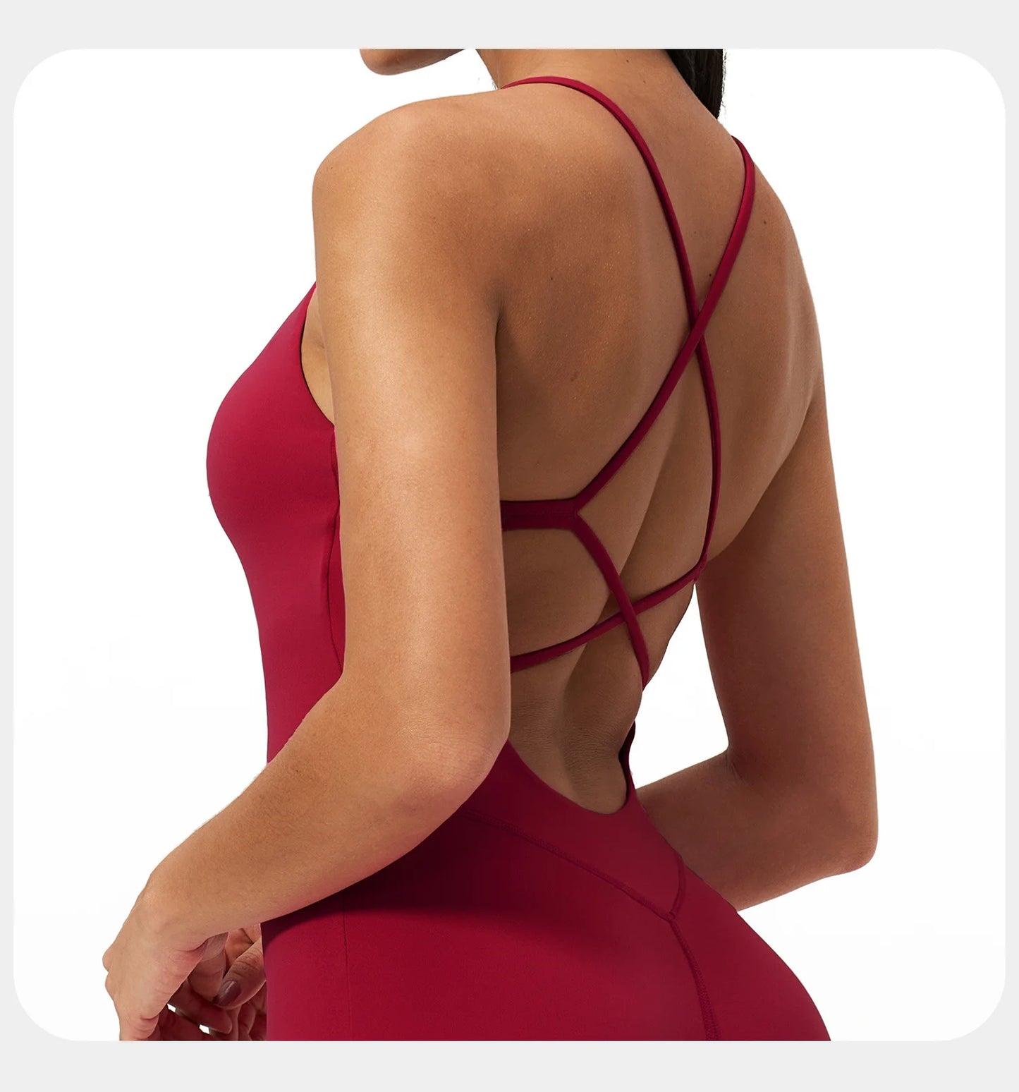 Macacão de Yoga Feminino com Alças Cruzadas nas Costas, Roupas de Treino para Mulheres, Bodysuits Esportivos de Uma Peça