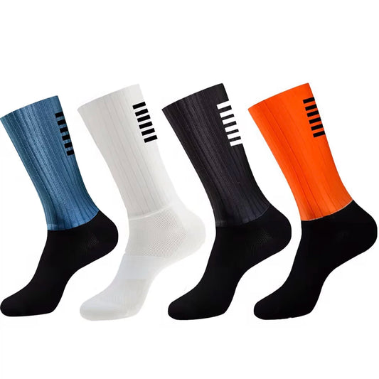 Silicone ciclismo aero meias anti meias deslizamento masculino bicicleta esporte correndo meias