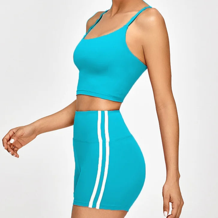 Shorts femininos de ioga slim fit de cintura alta – bloco de cores, levantamento de bumbum, respiráveis e de secagem rápida para corrida, treinamento e fitness