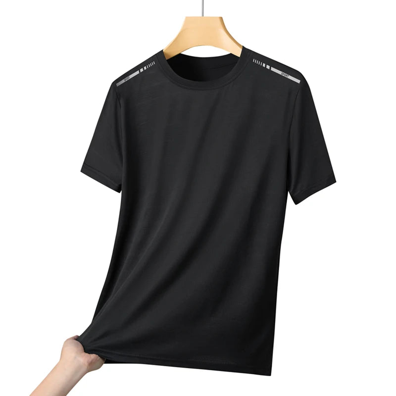 Camiseta de Verão em Malha para Mulheres, Camiseta de Corrida ao Ar Livre com Faixa Refletiva, Manga Curta Respirável, Camiseta Esportiva Elástica para Fitness