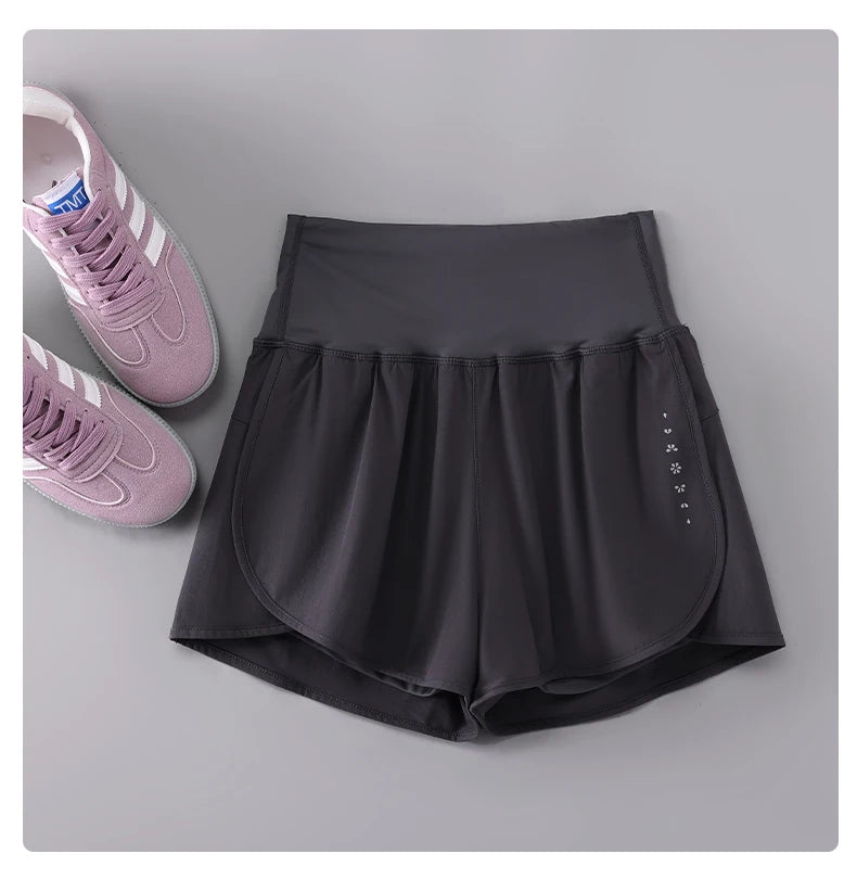Drur shorts de ciclismo feminino cintura alta secagem rápida yoga shorts mulher verão esportes calças curtas com forro interno roupas de ginásio