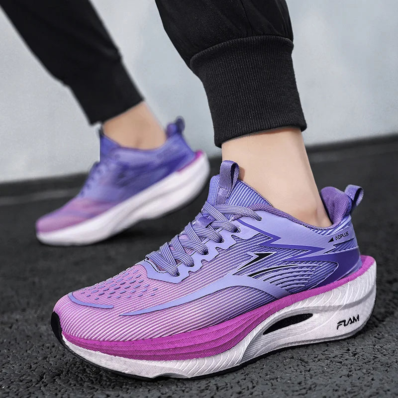 Tênis Esportivos Unissex com Placa de Carbono para Caminhada e Corrida, Sneakers com Amortecimento para Maratona e Treinamento para Homens e Mulheres