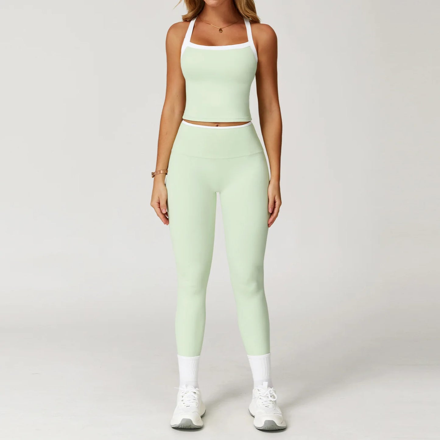 Roupas femininas 2 peças treino conjunto de yoga roupas esportivas ginásio cintura alta bell-bottoms sexy fitness bta terno esportivo