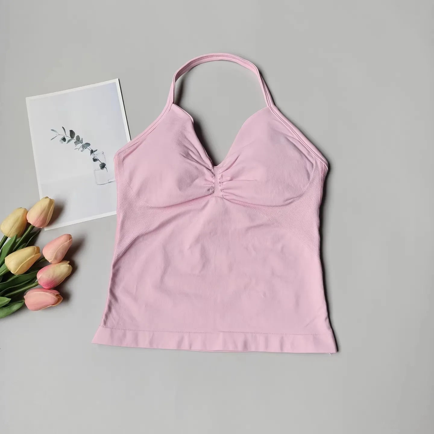 Sutiã Esportivo Sexy Feminino - Design Costas Abertas, Tecido Respirável e Elástico para Yoga - Roupa Ativa Elegante