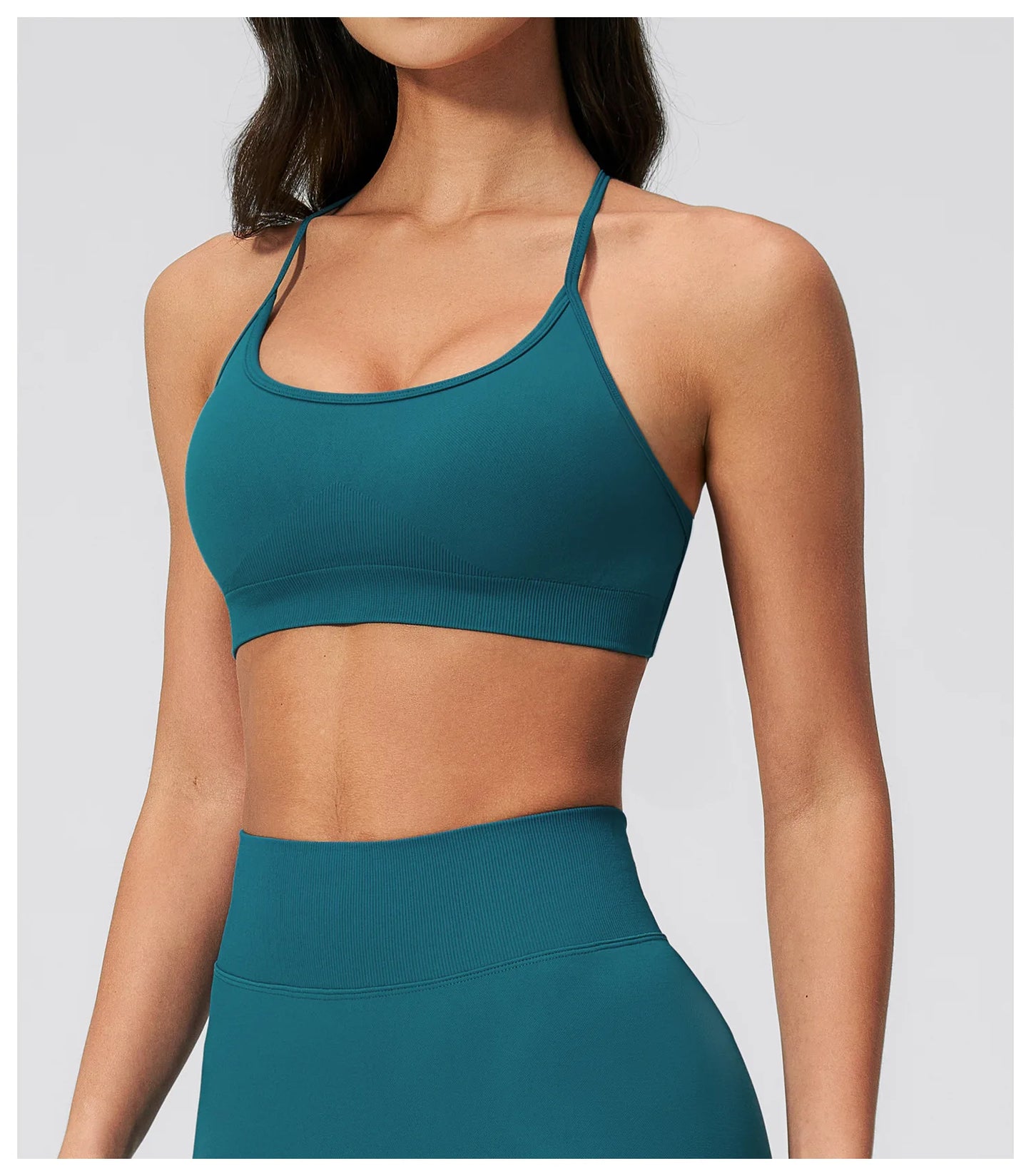 Sutiã Esportivo Feminino Sem Costura de Alto Suporte para Academia, Pilates, Yoga, Top Push-up para Corrida, Ciclismo e Treino, Roupa Íntima Fitness