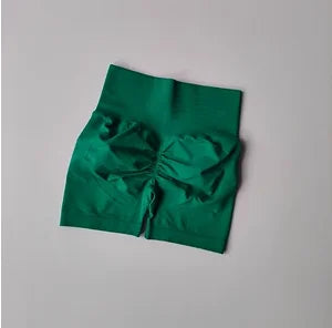 Pêssego hip levantamento esportes shorts feminino cintura alta e aperto de cintura emagrecimento correndo hip velocidade secagem três pontos calças apertadas