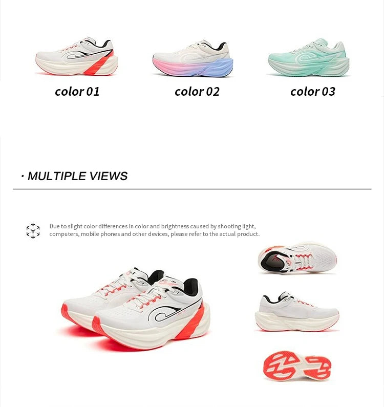 Tênis de Corrida Feminino QIAODAN TG1.0 para Maratona 2026 Novo, Plataforma, Amortecimento de Impacto, Macio, para Longa Distância QDB022253285