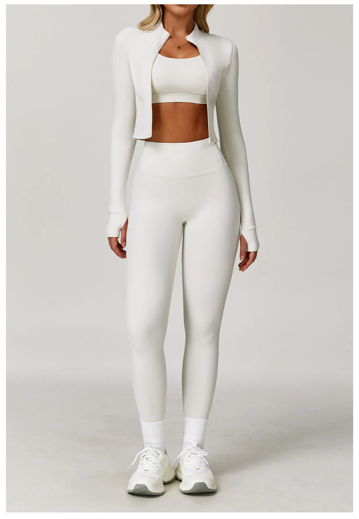 3 pçs conjunto de yoga roupas de ginásio 2 pçs roupas esportivas femininas ternos de yoga conjunto de fitness treino feminino jaqueta esportiva manga longa ginásio legging