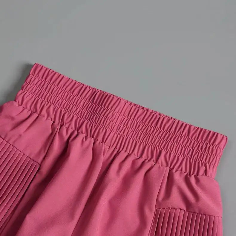 Shorts esportivos femininos com bolsos, shorts de secagem rápida, cintura alta, imitação de duas peças, calças de ioga, shorts para corrida e fitness, verão