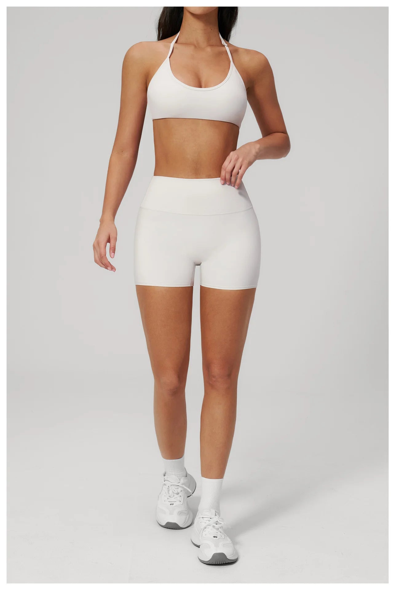Conjunto de Yoga 2 Peças Feminino: Roupa Esportiva para Pilates, Fitness e Treino de Academia - Top Esportivo e Leggings