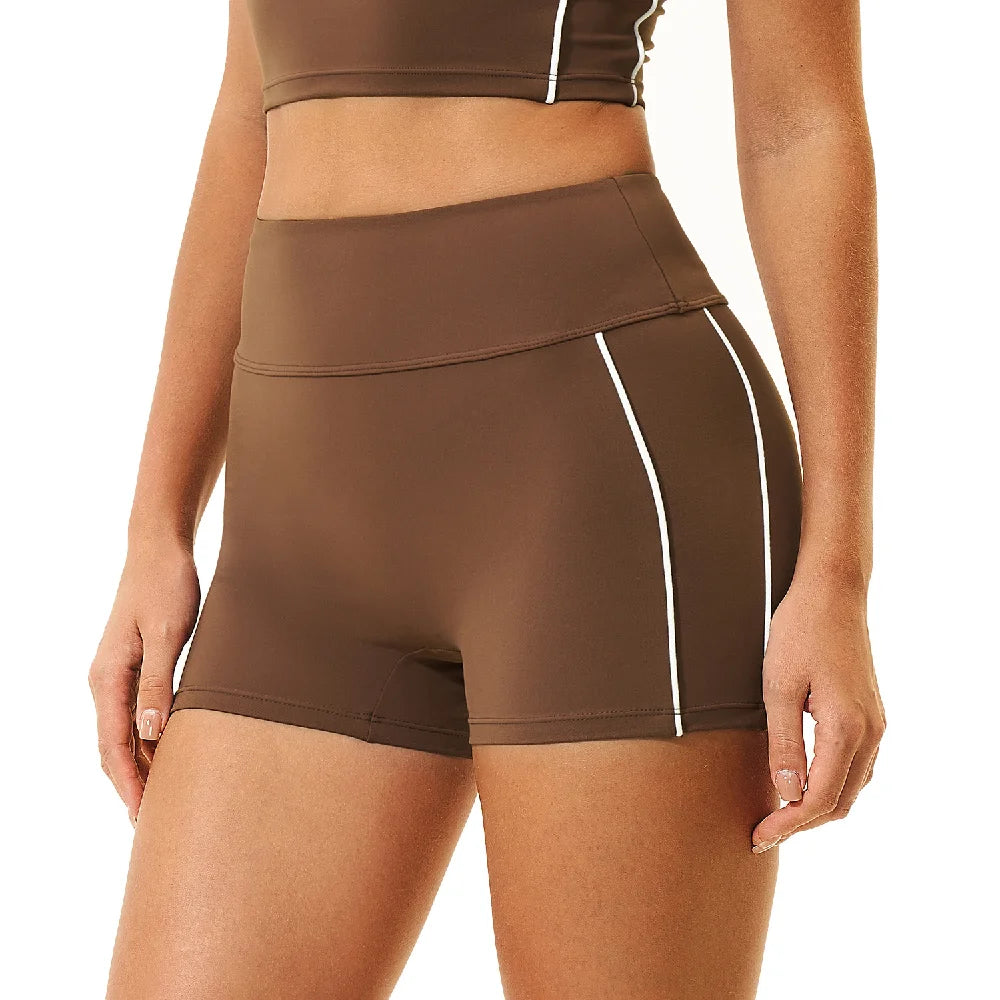 Shorts de Yoga Femininos de Cintura Alta para o Verão, Respiráveis, para Fitness, Corrida e Ciclismo, Leggings Curtas para Treino na Academia