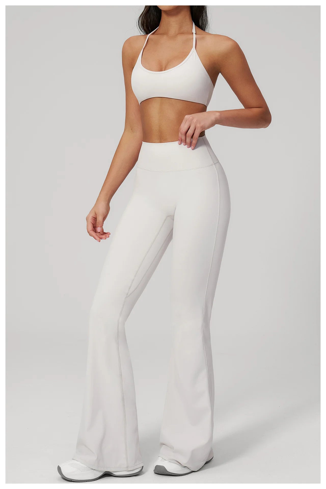 Conjunto de Yoga 2 Peças Feminino: Roupa Esportiva para Pilates, Fitness e Treino de Academia - Top Esportivo e Leggings