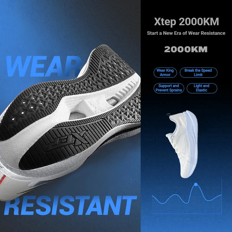 Xtep 2000km 5.0 tênis de corrida feminino almofada cor misturada durável na moda leve elasticidade sola tênis 874118110024