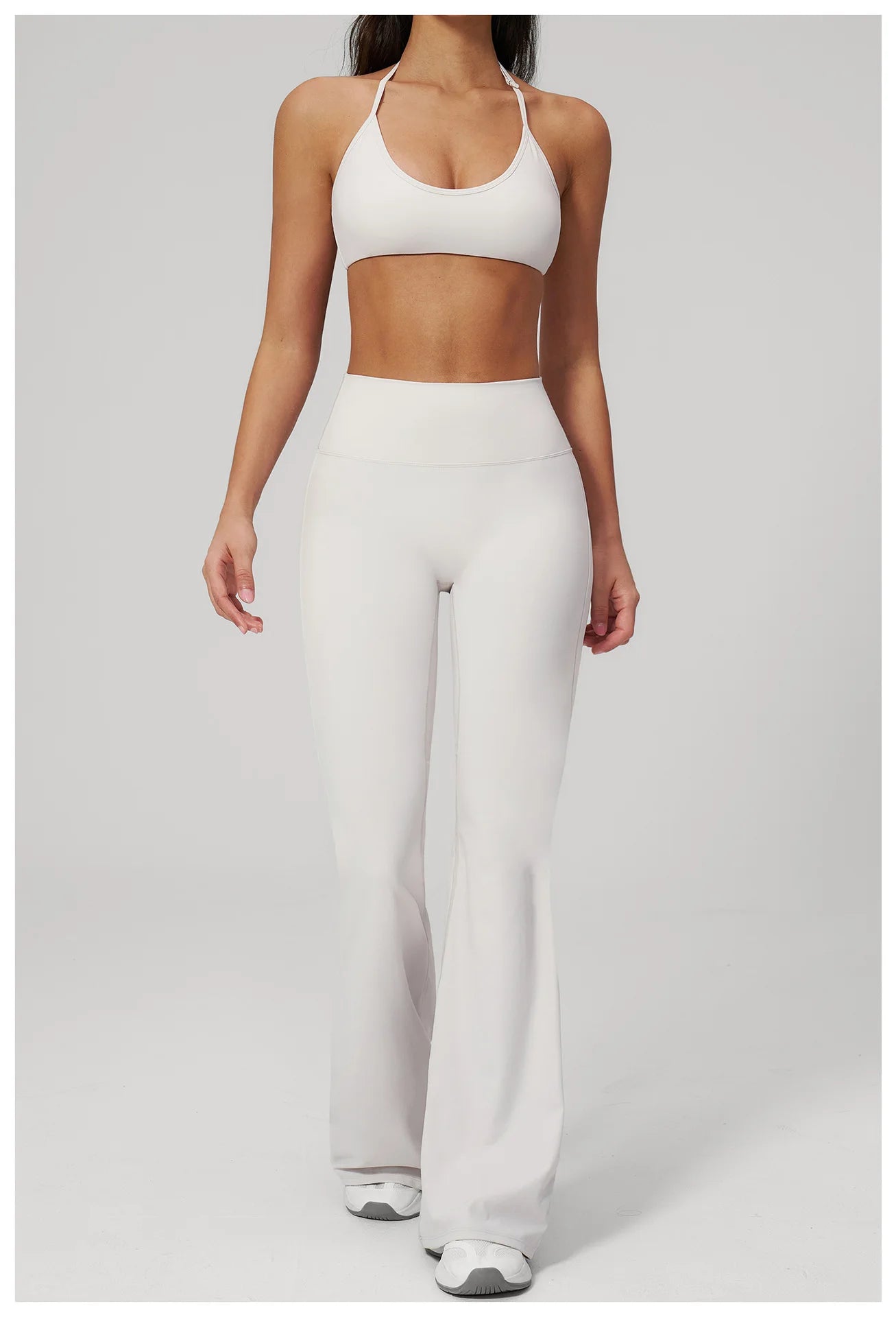 Conjunto de Yoga 2 Peças Feminino: Roupa Esportiva para Pilates, Fitness e Treino de Academia - Top Esportivo e Leggings