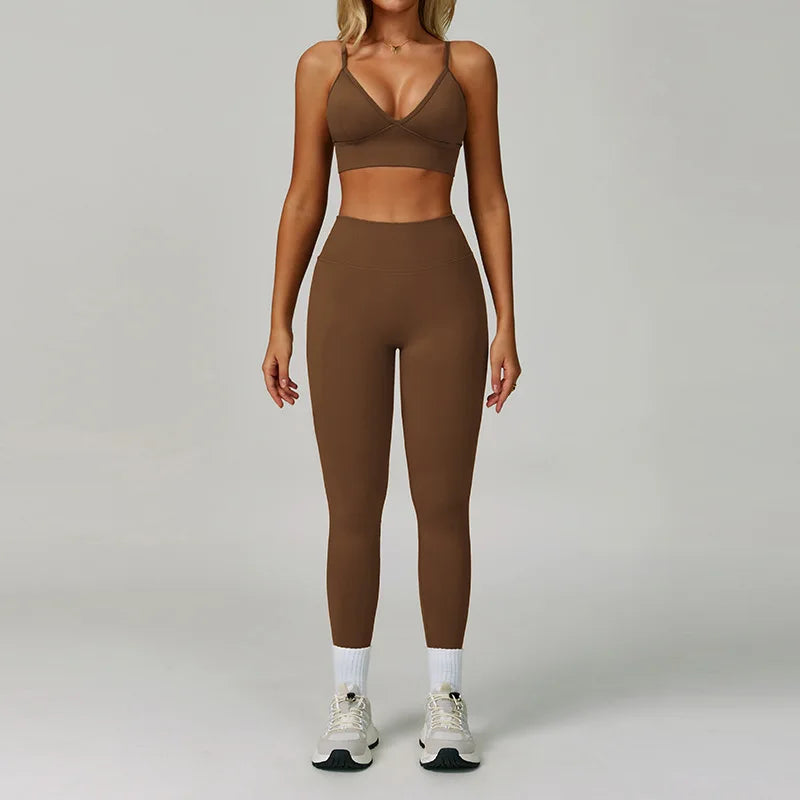 2/3 pçs sem costura esporte yoga conjunto feminino respirável cintura alta fitness sportwear feminino conjunto de roupa interior ginásio roupas de treino