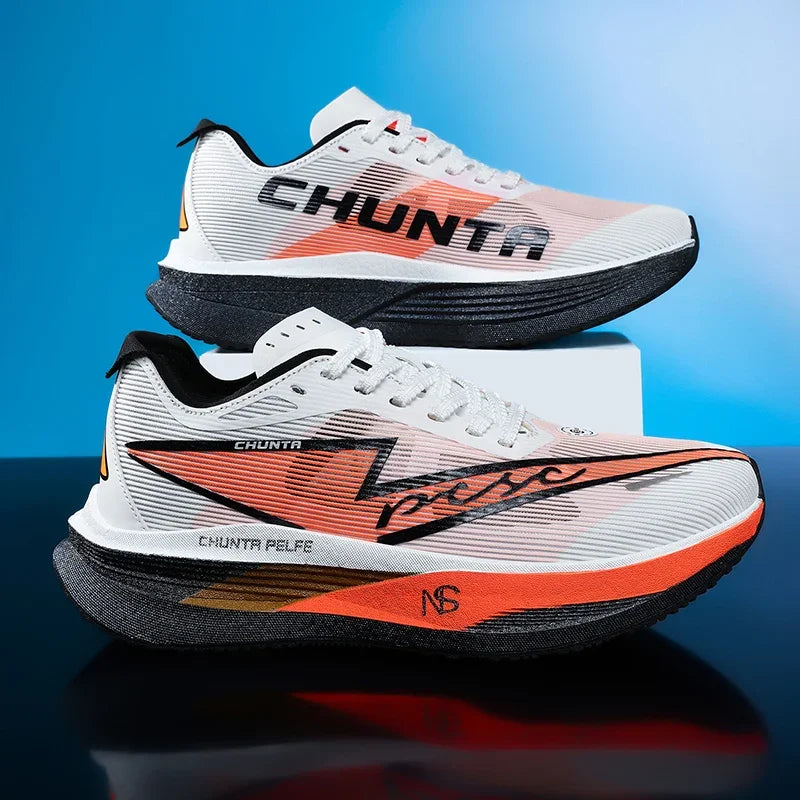 Tênis de Corrida com Placa de Carbono para Maratona, Especializado em Esportes, Respirável, Leve, Confortável para Mulheres, Sneakers Chunta