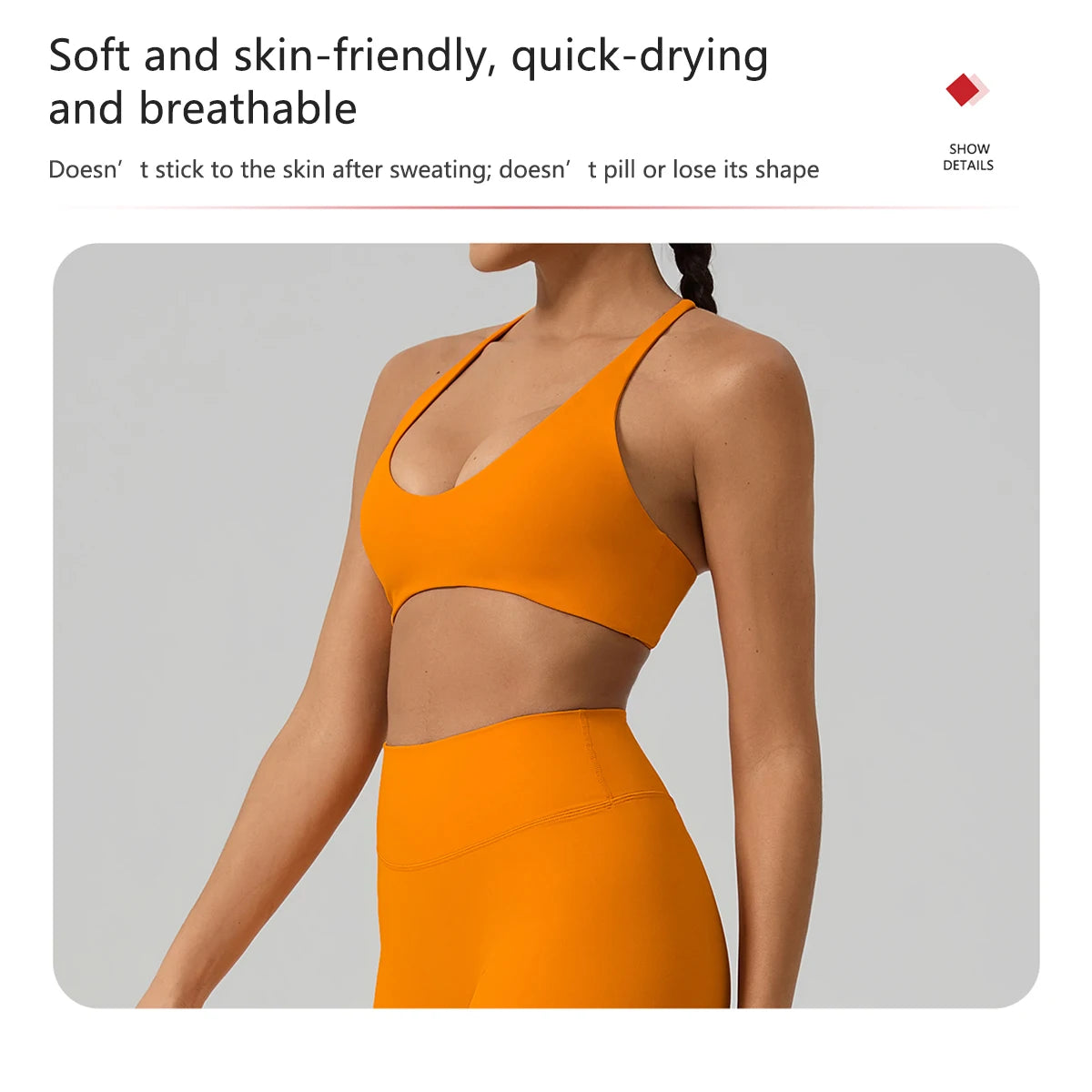 Sutiã Esportivo Hearuisavy para Mulheres, Sutiã de Yoga com Costas Cruzadas, Bralette para Corrida e Pilates, Top Respirável e de Secagem Rápida