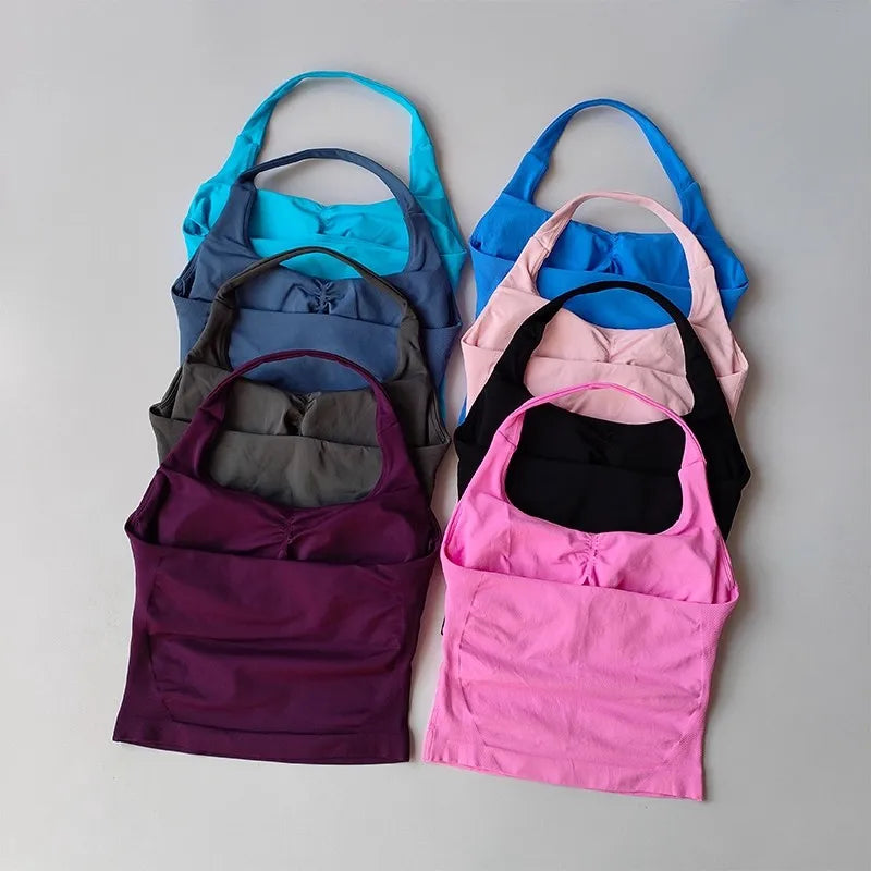 Colete de ioga halter, esportes de corrida à prova de choque, roupa íntima esportiva de alta resistência, fitness, suspensório de pilates, costas bonitas, outono