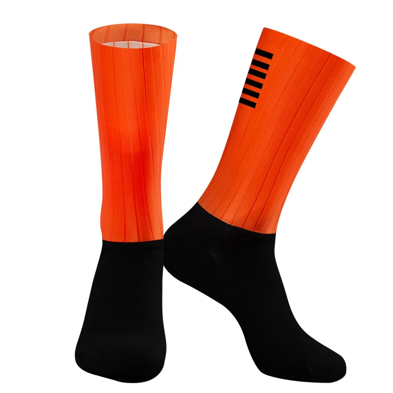 Silicone ciclismo aero meias anti meias deslizamento masculino bicicleta esporte correndo meias