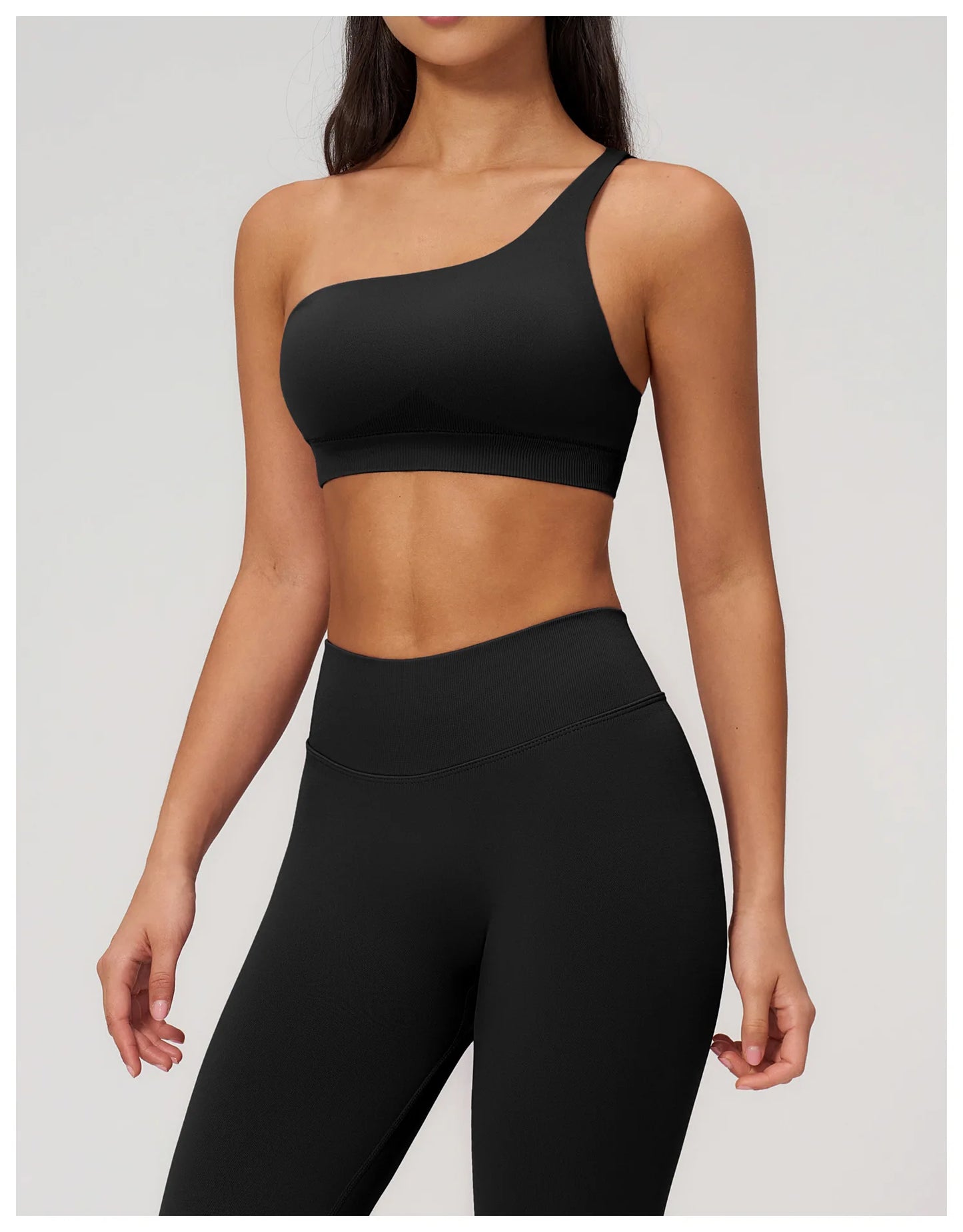 Sutiã Esportivo Sem Costura Feminino para Academia, Roupa Íntima Esportiva Feminina Respirável, Antichoque, com Alça Oblíqua, para Treino, Fitness e Yoga