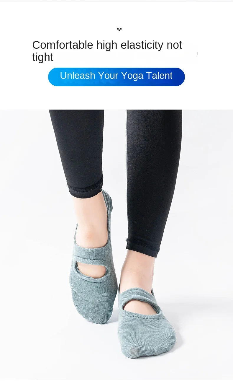 Meias aeróbica sem costas para pilates, dança, trampolim, fitness, chão, meias invisíveis para ioga