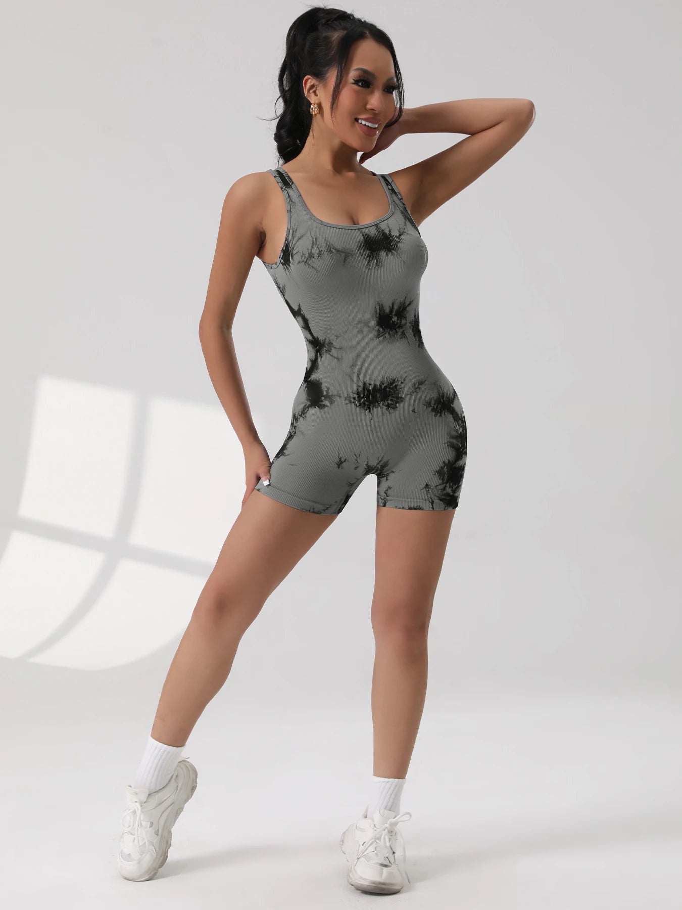 1 pçs gravata morrer linda volta yoga terno estiramento bunda-levantamento esportes macacão respirável rosqueado feminino bodysuit sem almofada