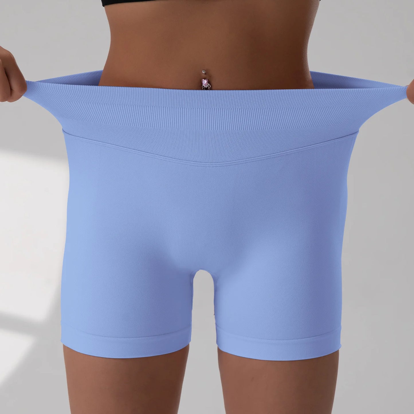 Shorts de Academia Feminino Verão Sem Costura Sexy para Fitness e Esportes, Cintura Baixa para Academia