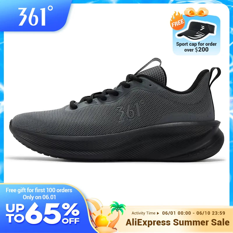 Tênis de corrida 361 Degrees Fengye 5.0, leve, resistente ao desgaste, absorve choques, respirável, sola macia, tênis masculino 672542210F