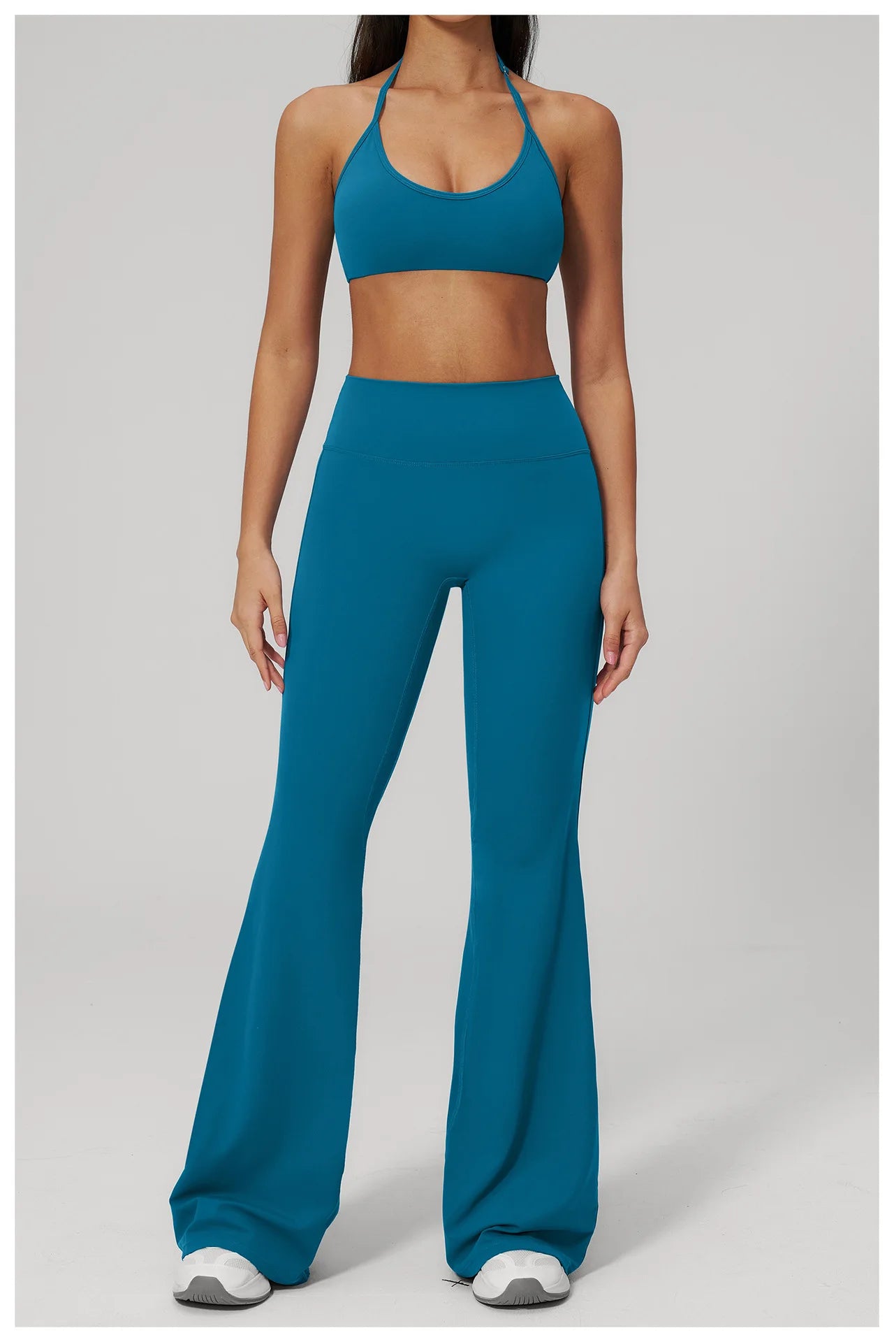 Conjunto de Yoga 2 Peças Feminino: Roupa Esportiva para Pilates, Fitness e Treino de Academia - Top Esportivo e Leggings