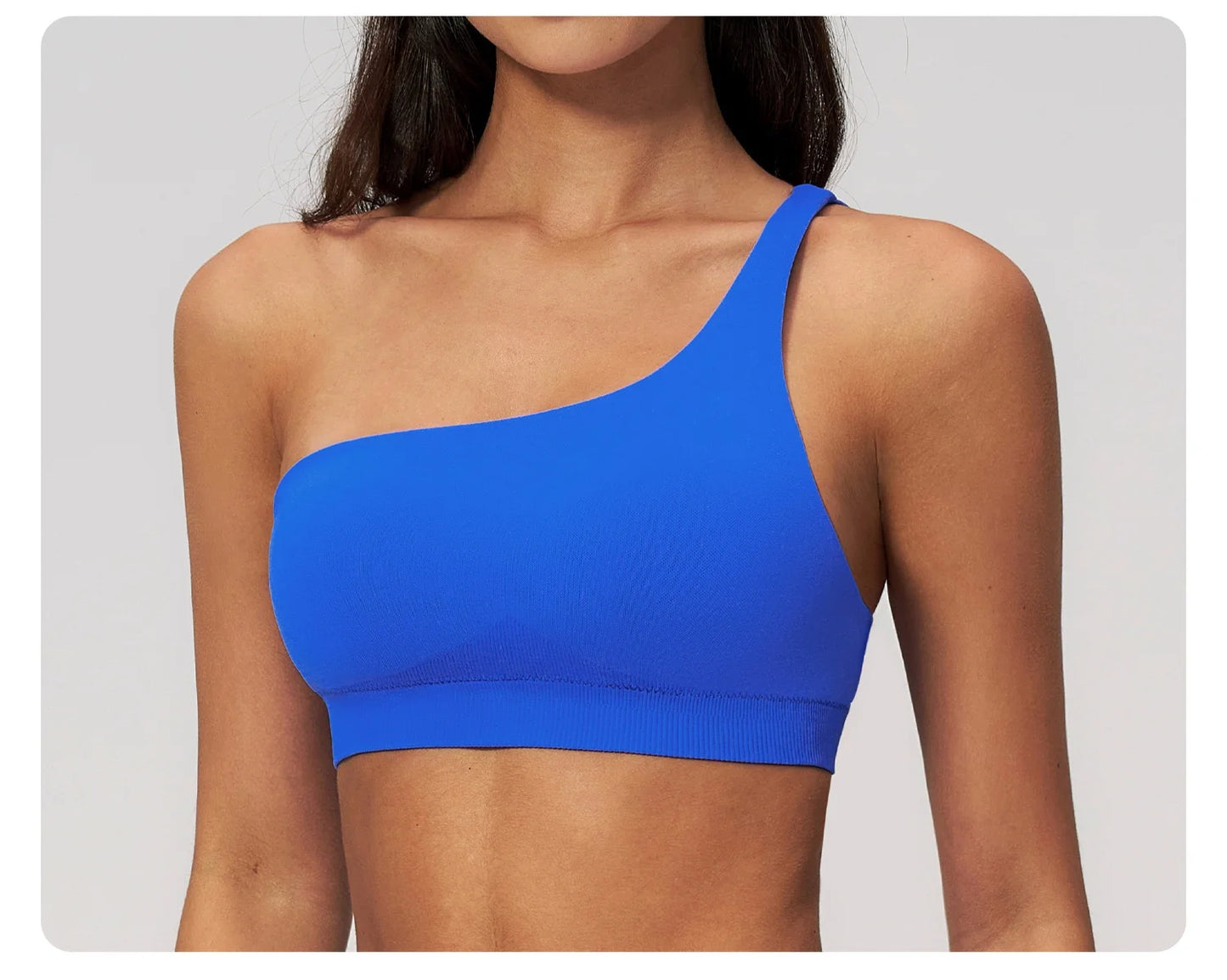 Sutiã Esportivo Sem Costura Feminino para Academia, Roupa Íntima Esportiva Feminina Respirável, Antichoque, com Alça Oblíqua, para Treino, Fitness e Yoga