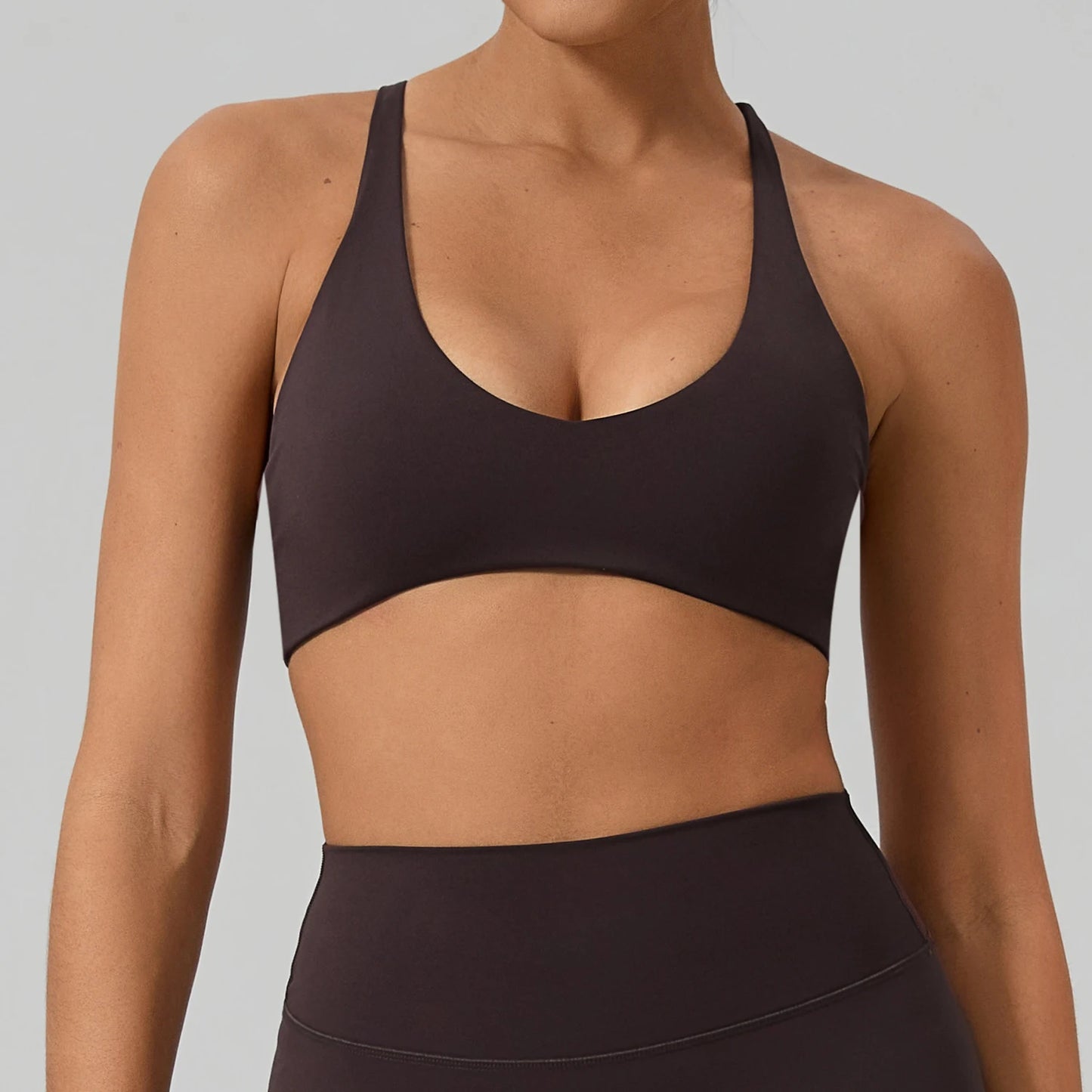 Sutiã Esportivo Hearuisavy para Mulheres, Sutiã de Yoga com Costas Cruzadas, Bralette para Corrida e Pilates, Top Respirável e de Secagem Rápida