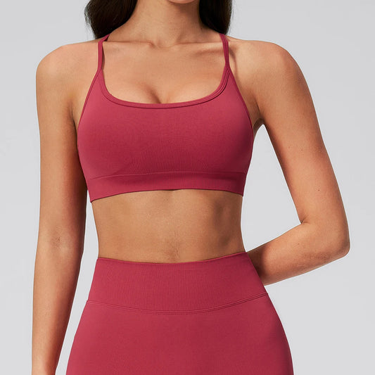 Sutiã Esportivo Feminino Sem Costura de Alto Suporte para Academia, Pilates, Yoga, Top Push-up para Corrida, Ciclismo e Treino, Roupa Íntima Fitness