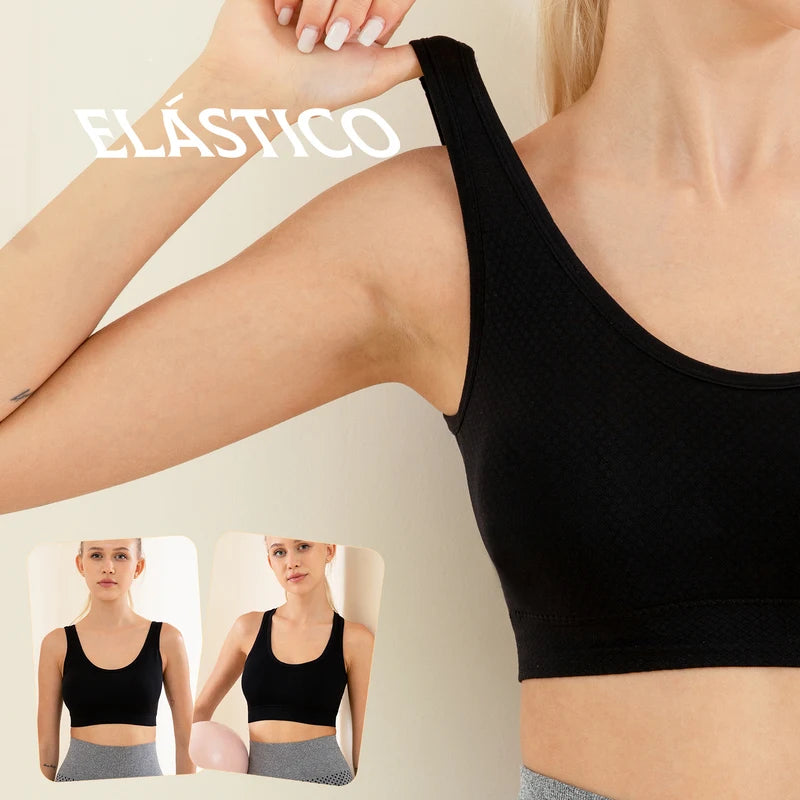 Sutiã esportivo sem costura, Top push up respirável à prova de choque feminino curto，Lingerie feminina，Poliéster，Respirável