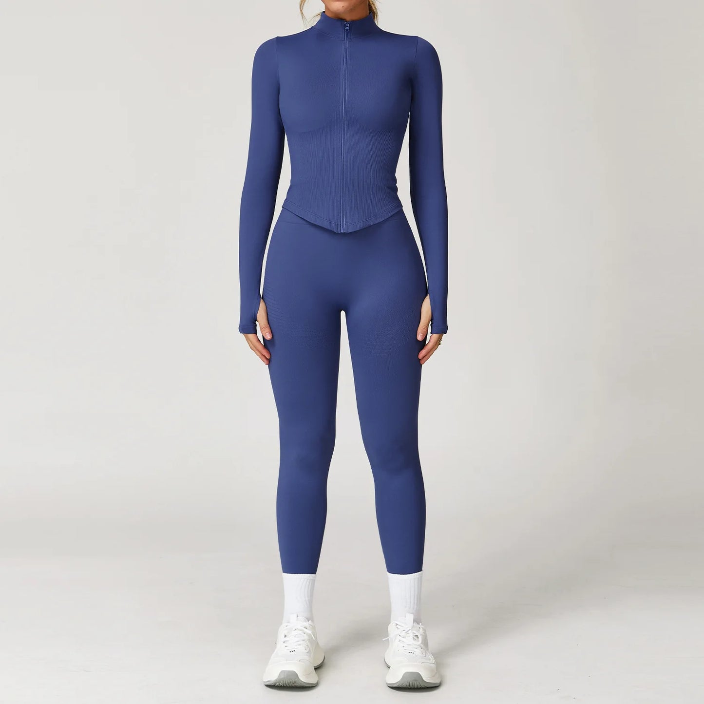 Conjunto de ginástica sem costura roupas de treino 2/3 pçs conjunto de yoga feminino leggings de fitness sutiã esportivo atlético manga longa terno de yoga