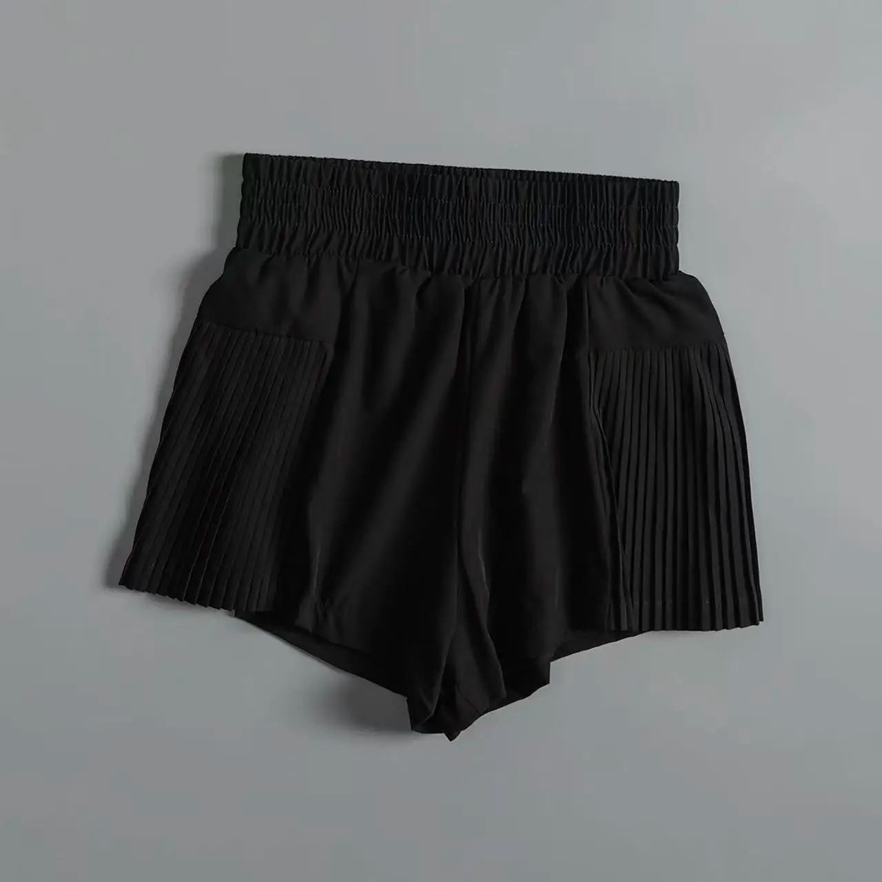 Shorts esportivos femininos com bolsos, shorts de secagem rápida, cintura alta, imitação de duas peças, calças de ioga, shorts para corrida e fitness, verão