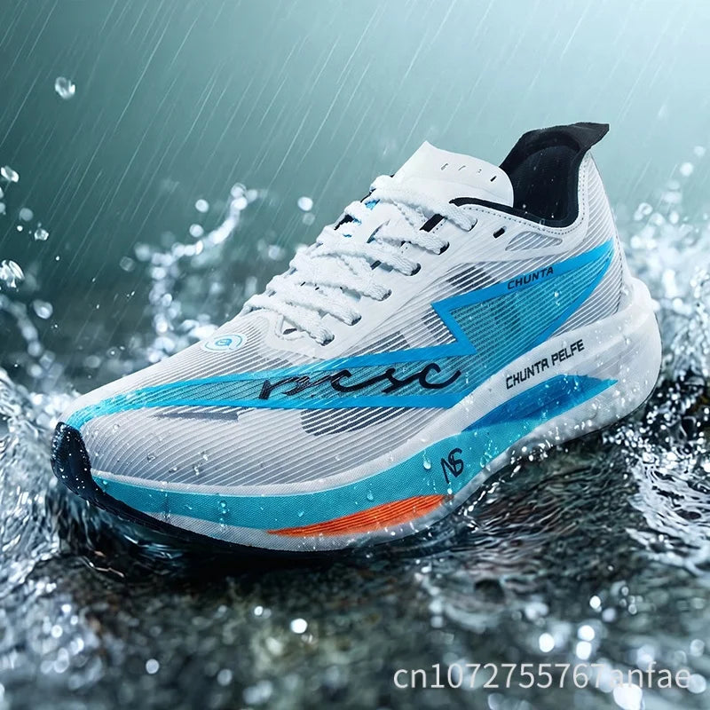 Tênis de Corrida com Placa de Carbono para Maratona, Especializado em Esportes, Respirável, Leve, Confortável para Mulheres, Sneakers Chunta