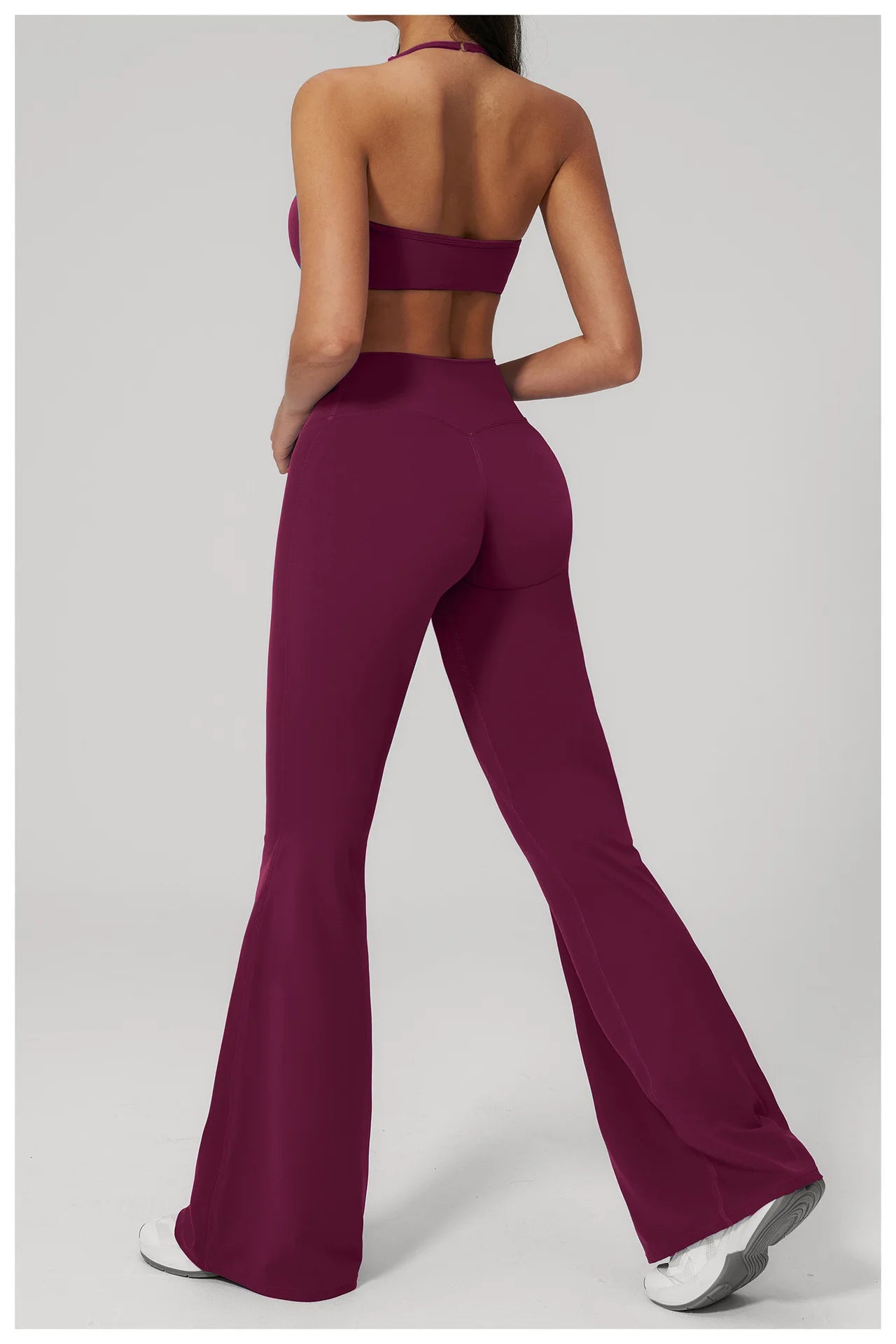 Conjunto de Yoga 2 Peças Feminino: Roupa Esportiva para Pilates, Fitness e Treino de Academia - Top Esportivo e Leggings