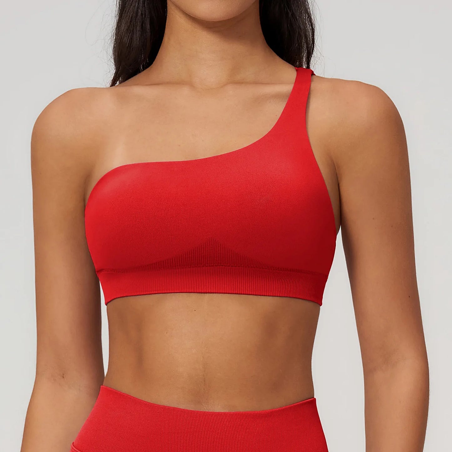 Sutiã Esportivo Sem Costura Feminino para Academia, Roupa Íntima Esportiva Feminina Respirável, Antichoque, com Alça Oblíqua, para Treino, Fitness e Yoga