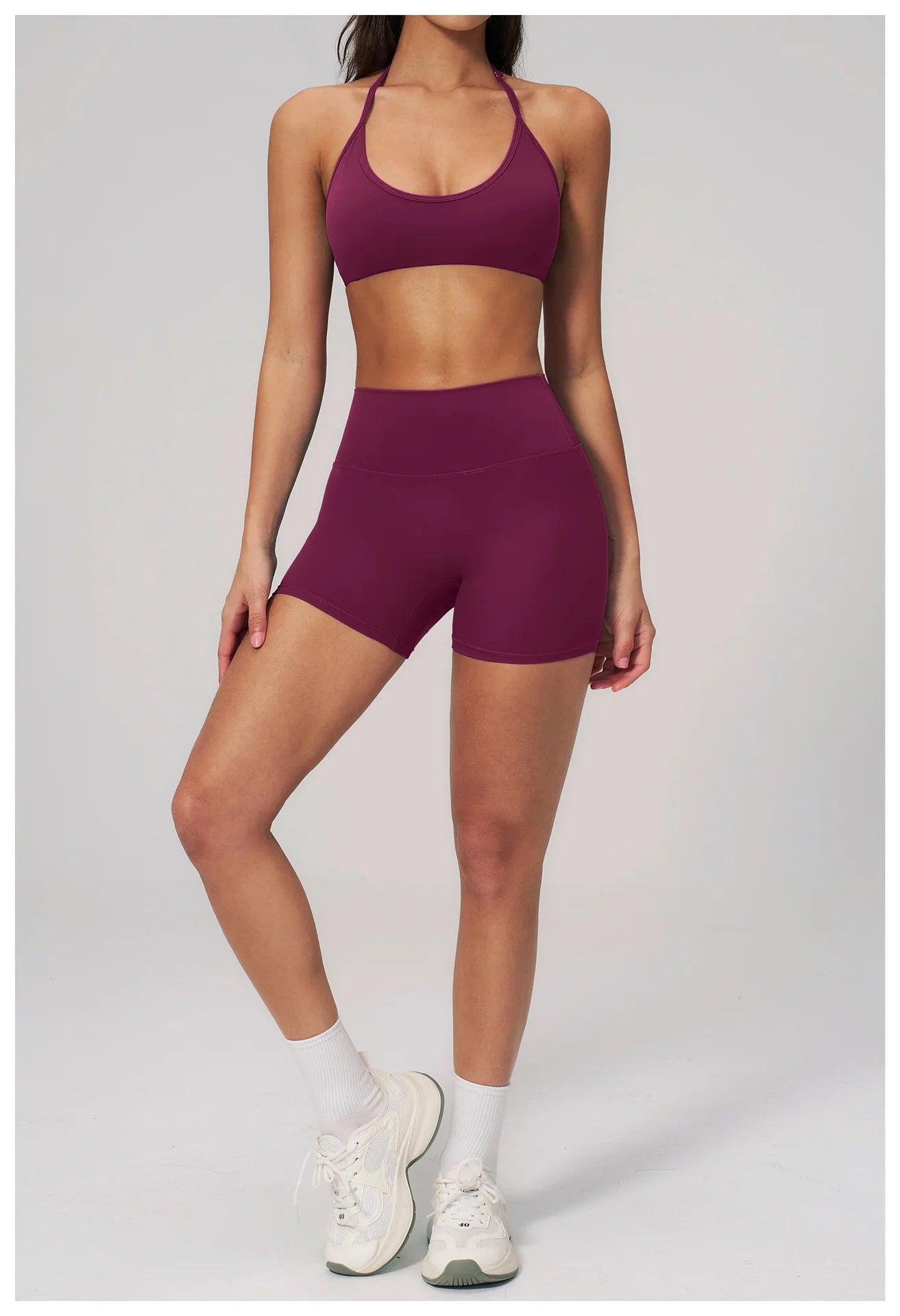 Conjunto de Yoga 2 Peças Feminino: Roupa Esportiva para Pilates, Fitness e Treino de Academia - Top Esportivo e Leggings