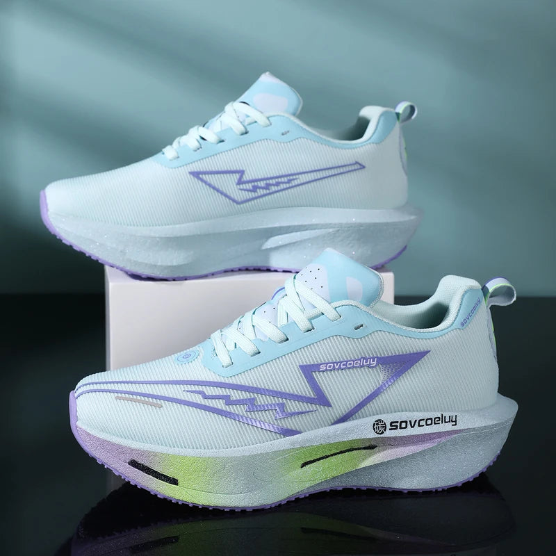 Novos Tênis de Corrida com Placa de Carbono, Especializados para Maratona, Respiráveis e Leves, Confortáveis para Mulheres, Tênis de Lazer Chunta