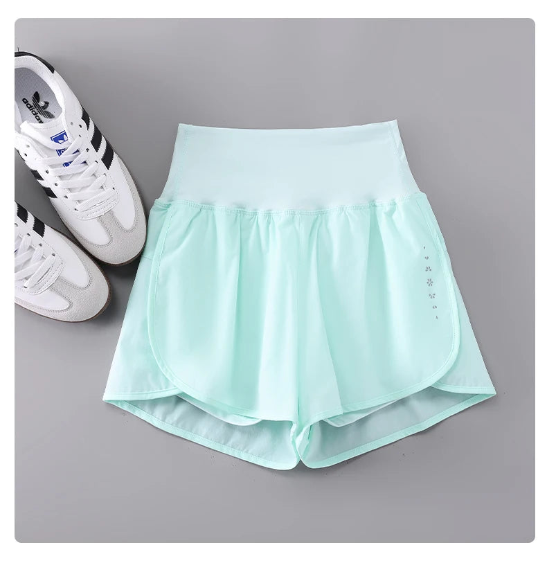 Drur shorts de ciclismo feminino cintura alta secagem rápida yoga shorts mulher verão esportes calças curtas com forro interno roupas de ginásio