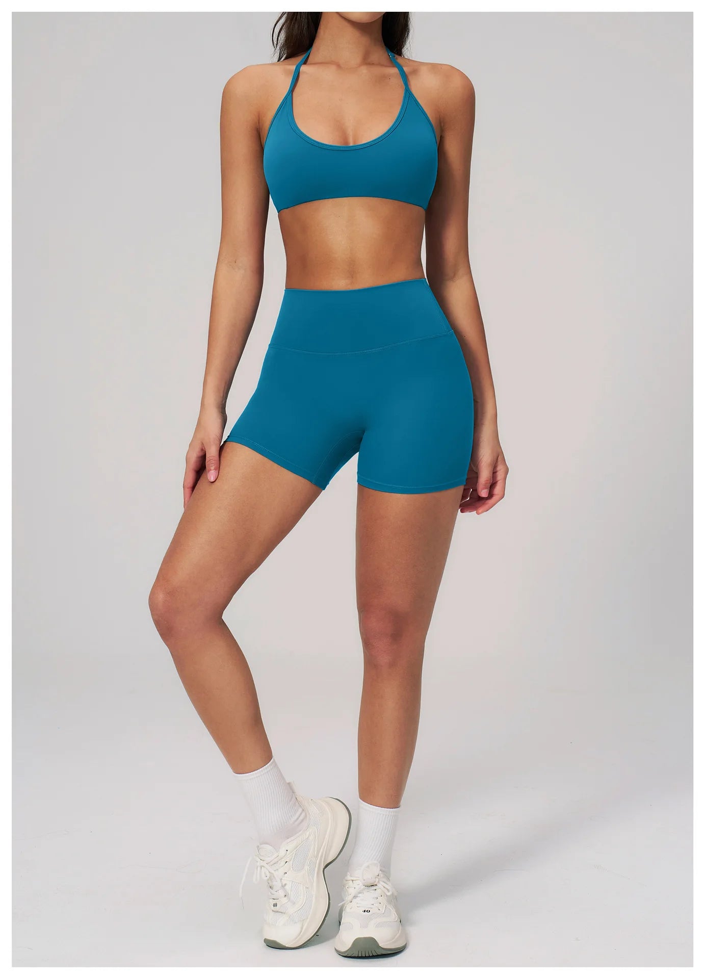 Conjunto de Yoga 2 Peças Feminino: Roupa Esportiva para Pilates, Fitness e Treino de Academia - Top Esportivo e Leggings