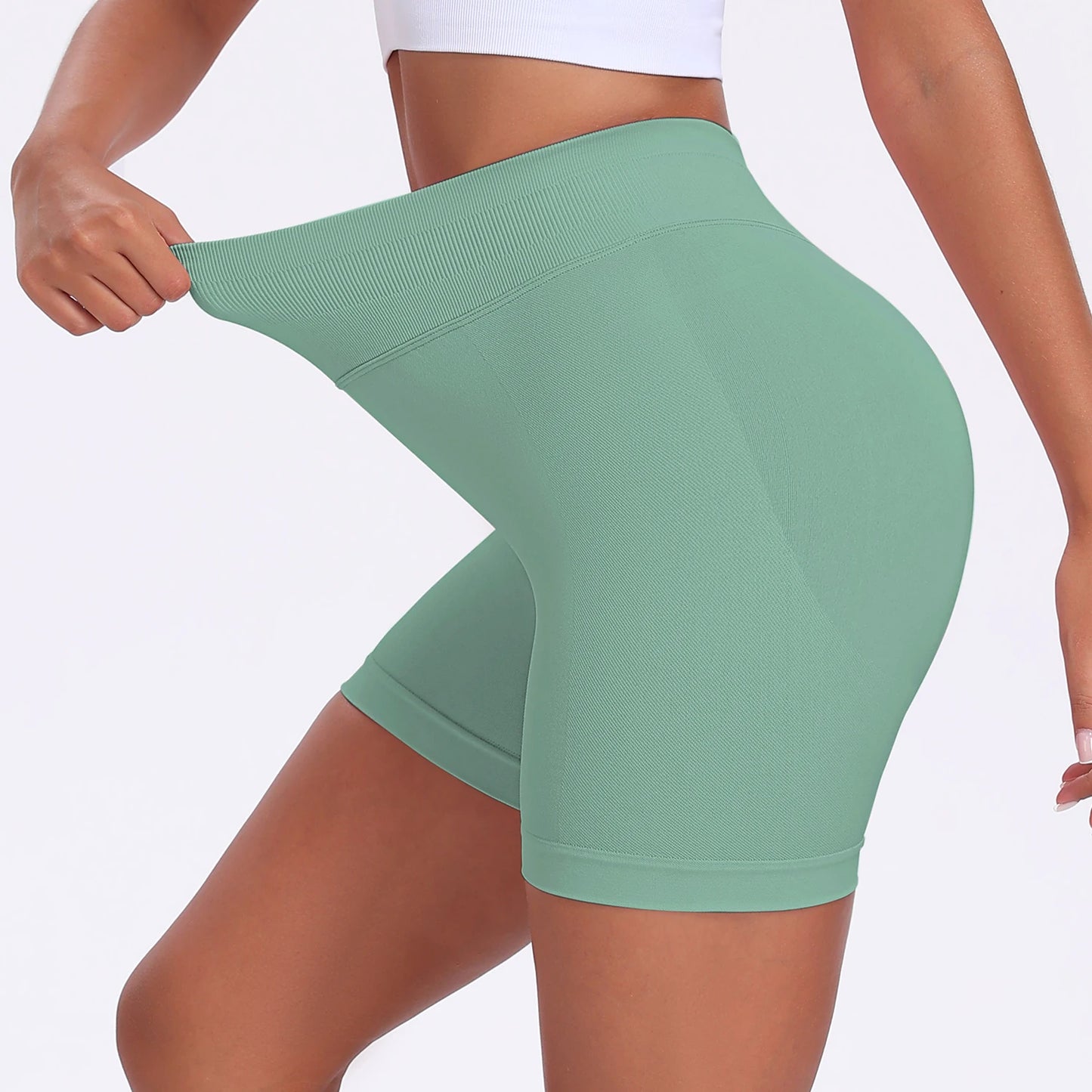 Shorts de Academia Feminino Verão Sem Costura Sexy para Fitness e Esportes, Cintura Baixa para Academia